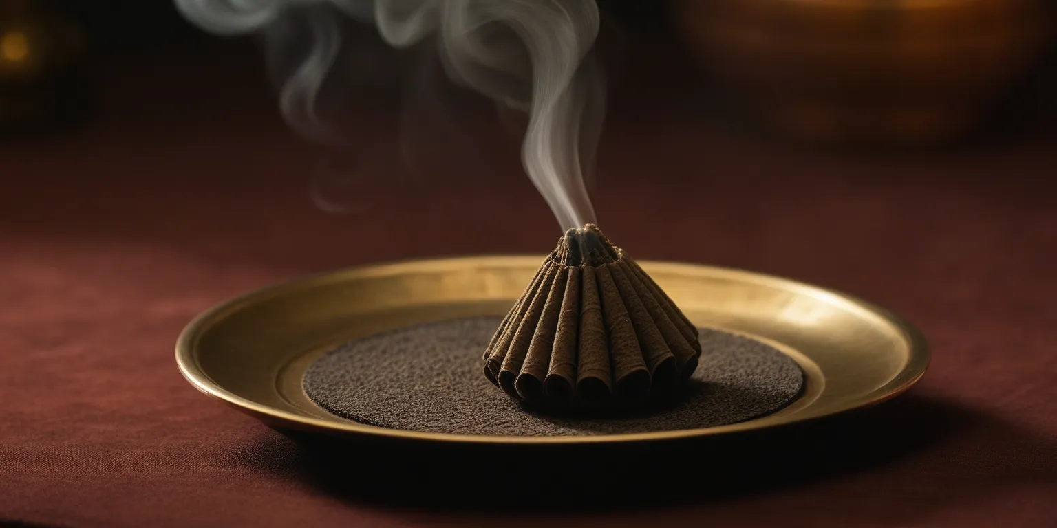 Traditional Indian dhoop incense arranged on a decorative surface